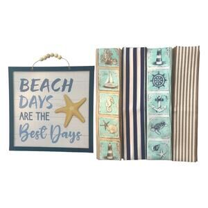 Beach Days are the Best Days Starfish 3D Wreath Sign & Ribbon Wreath Kit Bundle